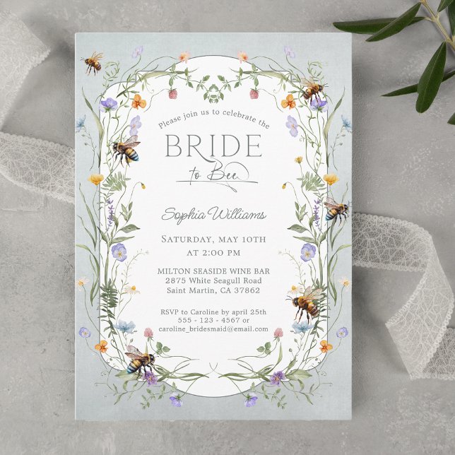 Rustic Bride to Bee Wildflower Bridal Shower Invitation (Creator Uploaded)