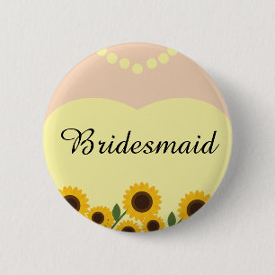 Rustic Bridesmaid Sunflowers Wedding Pin