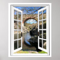 Rustic Bridge Window View  Poster
