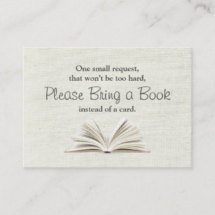 Rustic Bring a Book Baby Shower Insert