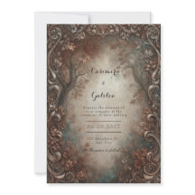 Rustic Bronze Filigree Autumn Forest Wedding
