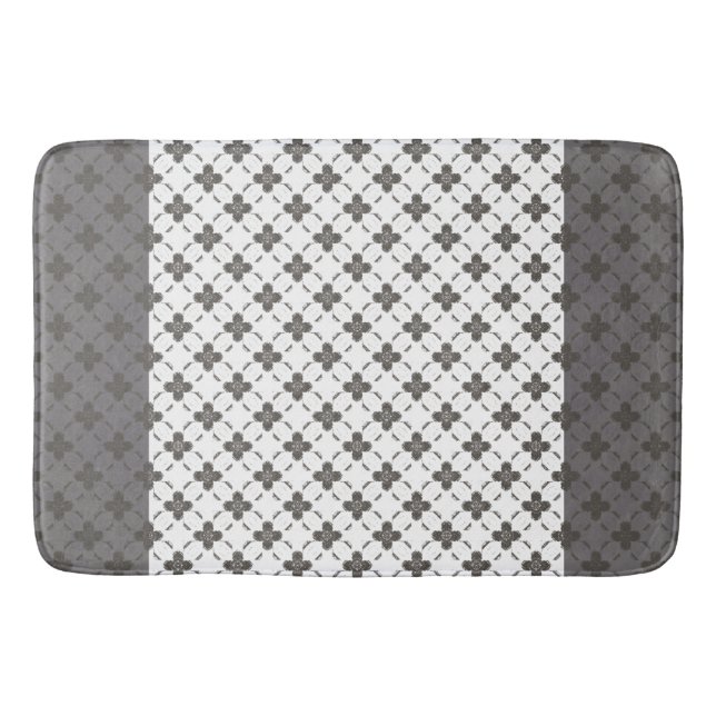 Rustic Bronze Flowers Pattern Bath Mat (Front)