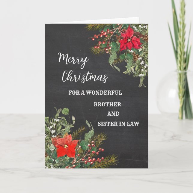 Rustic Brother and Sister in Law Merry Christmas Card (Front)