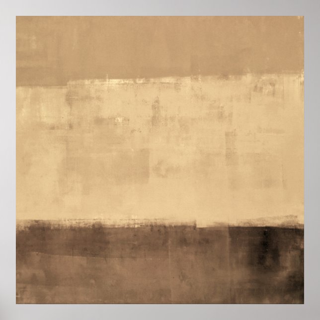 'Rustic' Brown Abstract Art Poster (Front)