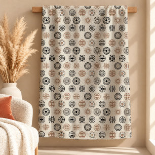 Rustic Brown African Heritage Fleece Blanket Desig