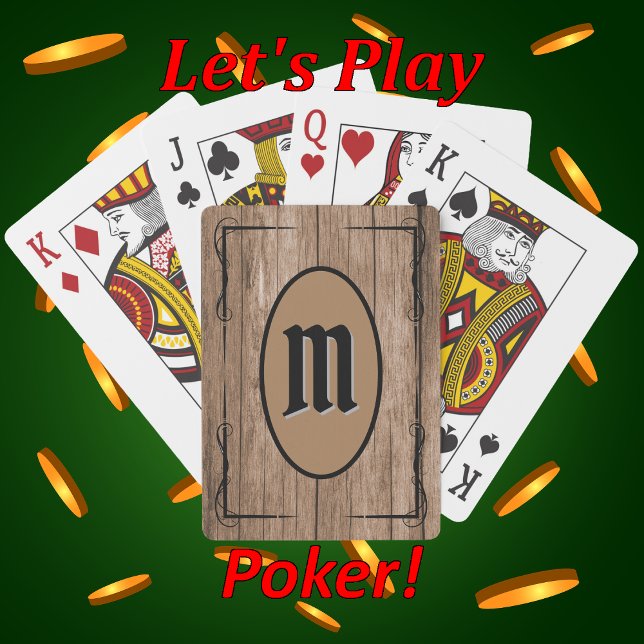 Rustic Brown Barnwood Custom Monogrammed Playing Cards (Creator Uploaded)