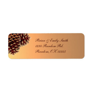 Rustic brown beige pine cone custom labels