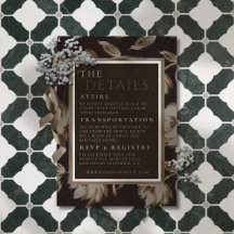 Rustic Brown Botanical Pattern Wedding