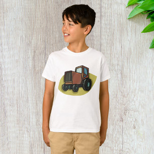 Rustic Brown Cartoon Tractor Farm Vehicle T-Shirt
