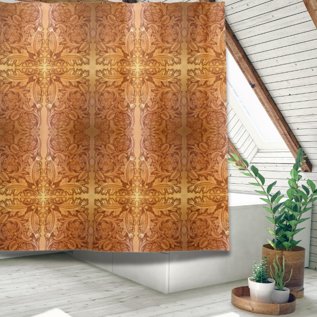 Rustic brown cowboy fashion western leather (Rustic brown cowboy fashion western leather shower curtain)