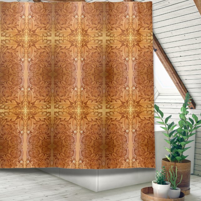 Rustic brown cowboy fashion western leather (Rustic brown cowboy fashion western leather shower curtain)