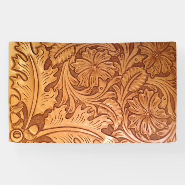 Rustic brown cowboy fashion western leather banner (Horizontal)