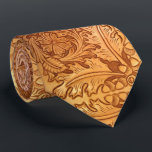 Rustic brown cowboy fashion western leather tie<br><div class="desc">Rustic brown cowboy fashion western leather print accessories. Southwestern home decor accessories. Western wedding favours.</div>