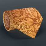 Rustic brown cowboy fashion western leather tie<br><div class="desc">Rustic brown cowboy fashion western leather print accessories. Southwestern home decor accessories. Western wedding favours.</div>