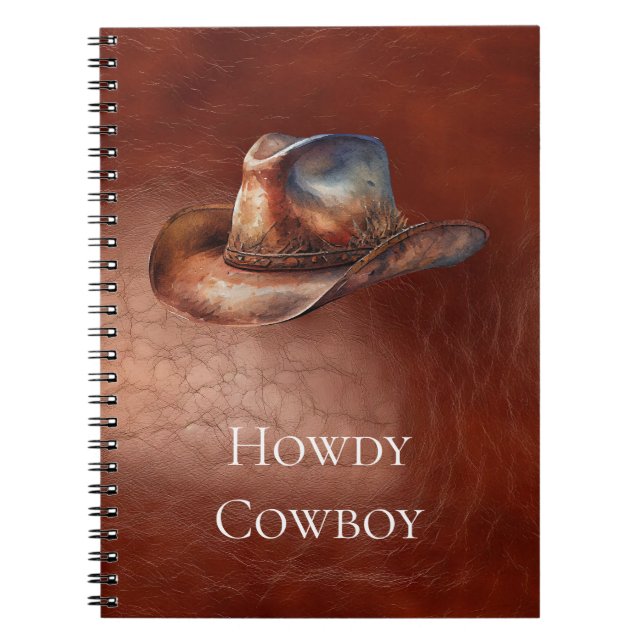 Rustic Brown Cowboy Hat Notebook (Front)