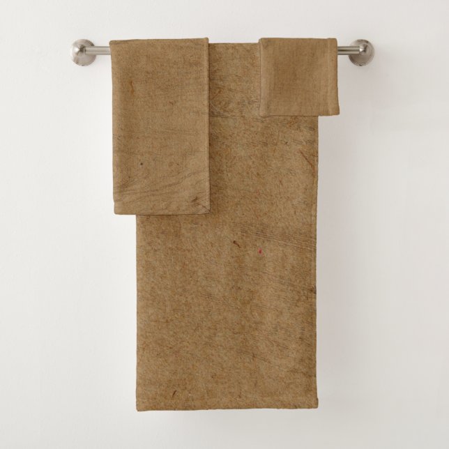 Rustic Brown Faux Wood Look Barn Bath Towel Set (Insitu)
