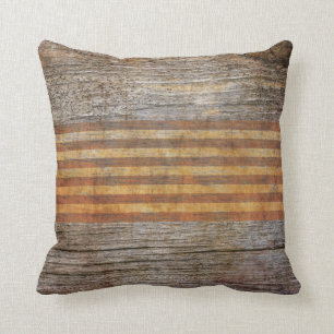 Rustic Brown Grey Barn House Woodgrain Throw Pillow
