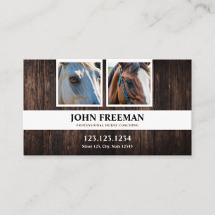 Rustic Brown Horse Photo Equine Coaching Business Card