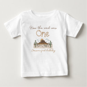 Rustic Brown How the West Was One 1st Birthday  Baby T-Shirt
