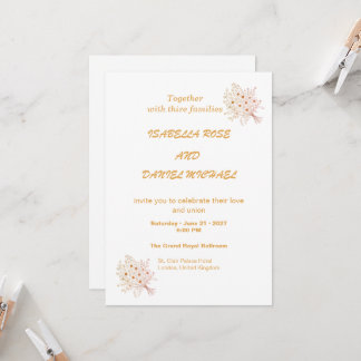 Rustic Brown Kraft Floral Wedding Invitation 