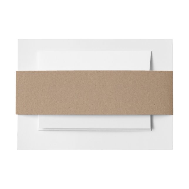 Rustic Brown Kraft Paper Pattern Invitation Belly Band (Front Example)