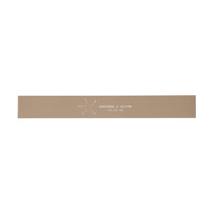 Rustic Brown Kraft Paper Pattern Starfish Invitation Belly Band