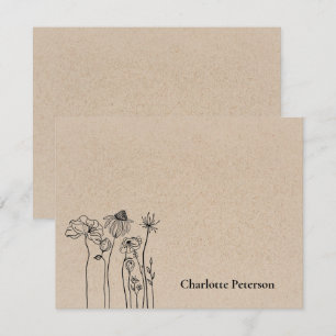 Rustic Brown Kraft Wildflower Card