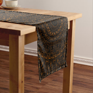 Rustic Brown Mandala with Western Charm Long Table Runner