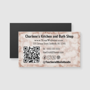 Rustic Brown Marble Magnetic Business Card