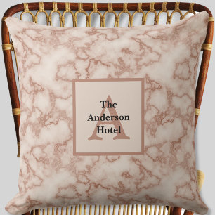 Rustic Brown Marble - Neutral Decor Throw Pillow