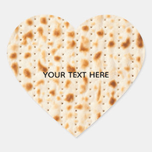 Rustic Brown Realistic Matzah Texture Graphic Heart Sticker
