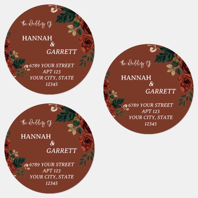 Rustic Brown Romantic Garden Wedding Address (Group)