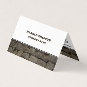 Rustic Brown Stone Double Loyalty Business Card