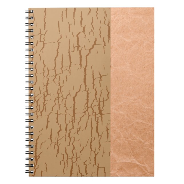 Rustic Brown Textured Wood Background Notebook (Front)