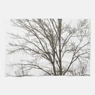 Rustic brown tree branches kitchen towel