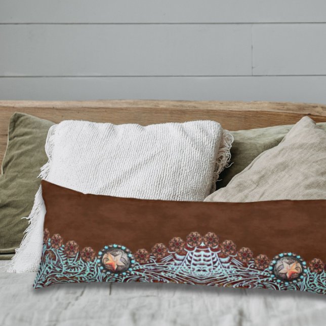 Rustic brown turquoise western country pattern  body pillow (Rustic brown turquoise western country pattern body pillow)