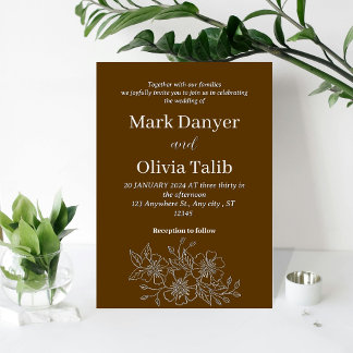Rustic Brown Wedding Invitation | Natural
