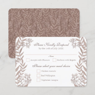 Rustic Brown Wedding Vintage Botanical Invitation