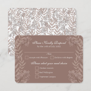 Rustic Brown Wedding Vintage Botanical Invitation