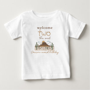 Rustic Brown Welcome Two The West 2nd Birthday  Baby T-Shirt