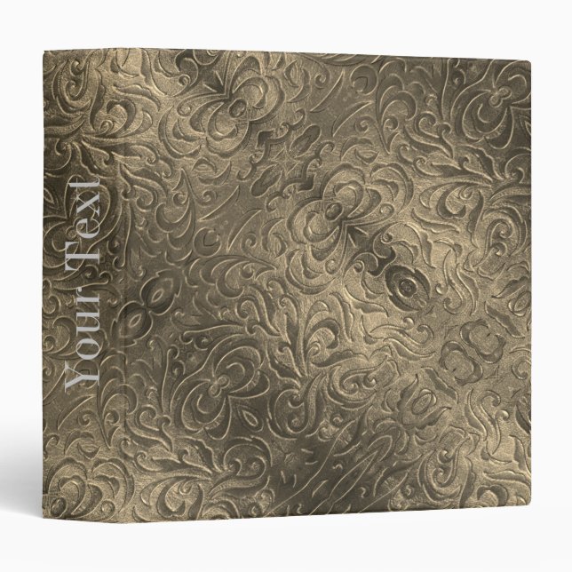 Rustic brown western country leather pattern binder (Front/Spine)