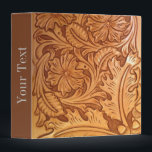 Rustic brown western country tooled leather binder<br><div class="desc">Rustic western country pattern tooled leather print accessories. Southwestern home accessories. Western wedding favours.</div>