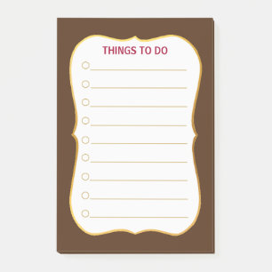 Rustic Brown & White Things To Do Post-it Notes