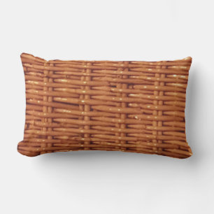 Rustic Brown Wicker Basket Country Style Funny Outdoor Pillow