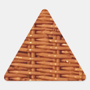 Rustic Brown Wicker Picnic Basket Country Style Triangle Sticker
