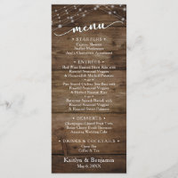 Rustic Brown Wood Fairy Lights, Elegant Typography