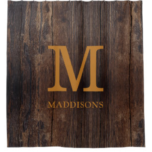 Rustic Brown Wood Family Custom Name Farmhouse