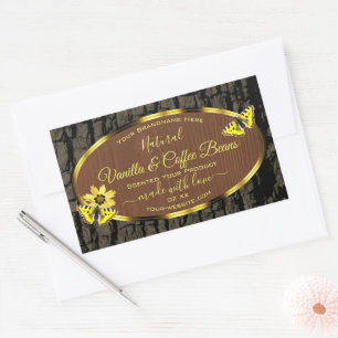 Rustic Brown Wood Grain Tree Bark Product Labels