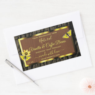 Rustic Brown Wood Grain Tree Bark Product Labels
