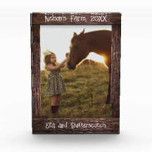 Rustic Brown Wood Text Editable Faux Photo Frame